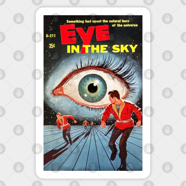 Vintage Eye In The Sky Pulp Novel Cover (1950s) Sticker by Bugsponge